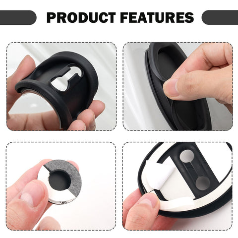 8 Piece Car Door Strike Protector Kit With Silicone Door Latch Cover And Full Adhesive Backing demonstration