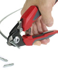 Hand using 7 Inch Wire Rope Cutter For Railing And Cable Installations With Induction Hardened Blades cutting steel cable cleanly
