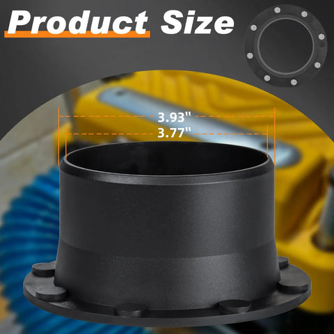4 Inch Magnetic Dust Collection Connector With Reinforced Flex Cuff Quick Swap Adapter For Shop Gear And Portable Dust Vacs Snap Lock Clamp Free Design detailed view showing size measurements.