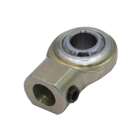 Clutch rod end bearing for Ford, zinc-plated steel with inner bore, side view