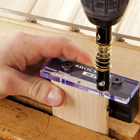 Hidden Control Arm Jig Kit for Shutter System With Self Centering Drill Bit and Easy Hole Alignment in action