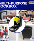 Push Button Key Storage Wall Mount Lock Box With Easy To Use Phone Style Keypad for keyless access in various settings