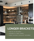 Floating Shelf Bracket Router Guide Kit With Precision Router Bit displayed in a modern kitchen with 24 inch HD brackets.