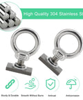 T Track Mount Tie Down Anchor Kit 6Pcs M10 Stainless Steel With Nuts And Lifting Eye Bolts For Roof Rack 4WD Awnings And Accessories Heavy Duty Cargo Securement, 304 stainless eye bolts