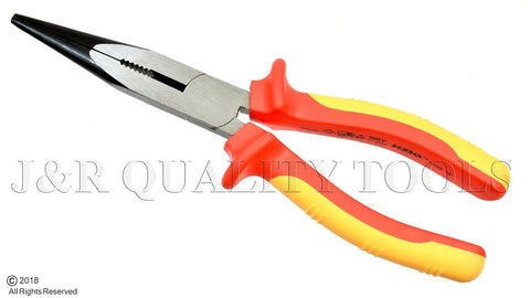 Heavy Duty Insulated Electrician Pliers And Wire Stripper Tools Three Piece Pro Level Toolkit With Genuine 1000 Volt Safety Rating Built Damn Solid For Quick Electrical Fixes, featuring red and yellow handles.