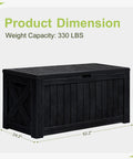 120 Gallon Outdoor Deck Box Heavy Duty Resin Construction Weatherproof Lockable Storage For Patio Furniture Garden Tools
