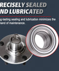 Front Wheel Bearing And Hub Assembly Pair For 2000 To 2008 Nissan Maxima, 2002 To 2006 Nissan Altima, lubrication close-up