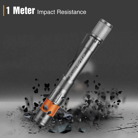 Rechargeable Pen Light With 300 Lumens Zoomable LED Pocket Flashlight UV Light Option Clip Memory Mode USB C Cable Included