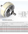 Heavy Duty Magnetic Powder Clutch And Winding Brake For Tension Control, 24V DC, Dual Shaft Two Axis Design, 5Kg Load, 50Nm Torque