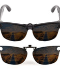 Polarized Clip On Lens For Meta Wayfarer Gen 2 Large 53 By 22 RW4008 RW4012 with lens open and closed views