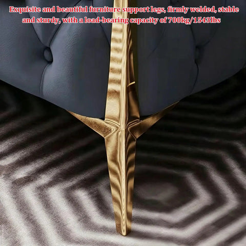 Heavy Duty Metal Sofa Legs To Level Up Your Living Space Rock Solid Couch Support For Tables And Beds Including Screws shown in gold finish.