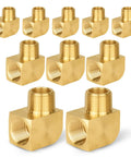 10 Pack Brass Pipe Fittings 90 Degree Street Elbow 3/4 Inch Female NPT To 3/4 Inch Male NPT Barstock