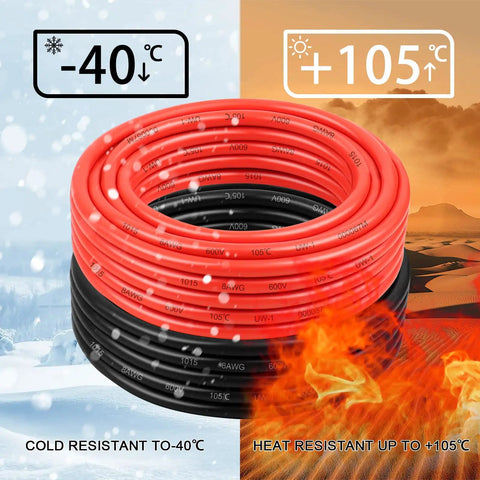 10 AWG Oxygen Free Copper Battery Cable 20 Ft Red And Black Heavy Duty Dual Conductor Wire With 105 Strands Flexible Bare Copper For Solar Panel Boat Trailer Generator Car And Motor Power Low Impedance And High Conductivity, red and black coil with -40°C to +105°C rating