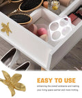 Brushed Brass Five-Leaf Flower Cabinet Knob And Drawer Pull For Dresser Wardrobe And Bathroom Closets Hardware Easy Grip Vintage Style Home Furnishings installed on white dresser drawer
