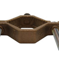 Heavy Duty Bronze Water Pipe Ground Clamp Fits One Quarter To Two Inches with two metal bolts for electrical bonding