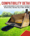 Beefy Clamp On Quick Spade Combo Blade For Tractor Buckets And Skid Steer Pallet Forks Perfect For Digging Footings Planting