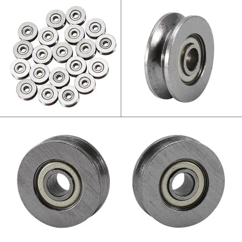 V Groove Ball Bearing 3x12x4mm Carbon Steel Double Shielded Linear Motion Bearing for Rail Systems set of 20 pieces