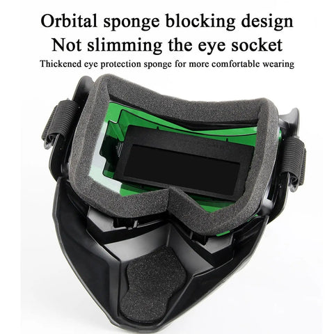 Interior foam padding of Auto Darkening Pro Grade Welder Helmet With Detachable Shield And Full Face Protection, Lightweight Soldering Safety Gear