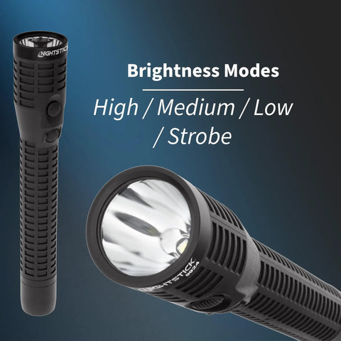 Xtreme Lumens Metal Dual Light LED Flashlight with brightness modes High, Medium, Low, Strobe, rechargeable handheld, aircraft grade aluminum