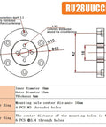 Premium Class P5 Crossed Roller Bearing For Rotary Tables with detailed technical specifications and dimensions.
