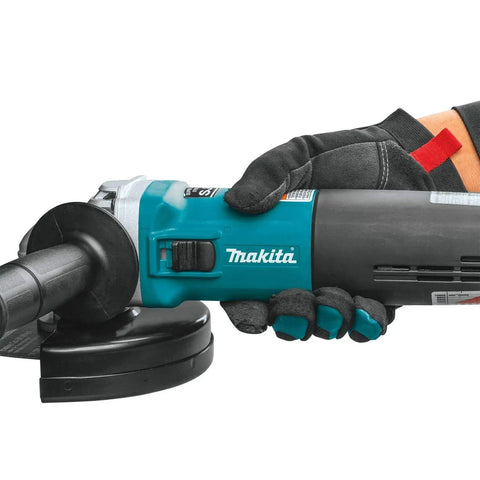 Person holding Heavy Duty 6 Inch Cut Off And Angle Grinder With 13 Amp Motor Variable Speed 4000 To 10000 RPM SJS System