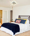 4 Light Modern LED Ceiling Light With Curved Wave Design Brushed Nickel Finish 18W 1650LM Warm White 3000K in bedroom