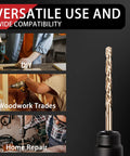 13 Piece Titanium Coated HSS Drill Bit Set With 1 Eighth Inch Twist Hex Shank Pro Grade Quick Change shown in DIY usage