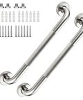 16 Inch Shower Grab Bars 2 Pack Brushed Nickel Safety Supports with mounting hardware for secure installation.