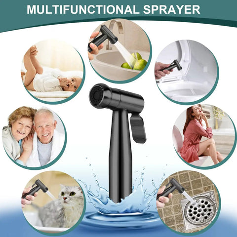 Handheld Bidet Sprayer For Toilet With Premium Stainless Steel Kit Anti Leaking Hose And Water Pressure Control