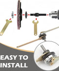 Pro Grade Angle Grinder Conversion Tool Kit With Drill Arbor Adapter, Replacement Flange Nuts And Spanner Wrench Set, assembly diagram