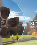 Bronze 25W Bullet Outdoor LED Spotlight Flood Light For Yard And Garden installed on wall with 180-degree rotation diagram