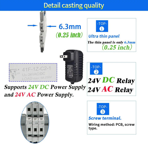 Ultra Compact 24V Electromagnetic Relay 1 Form C SPDT 1NO 1NC 6A For Plug And Play PLC Control UL Listed Mini Power Relay Details