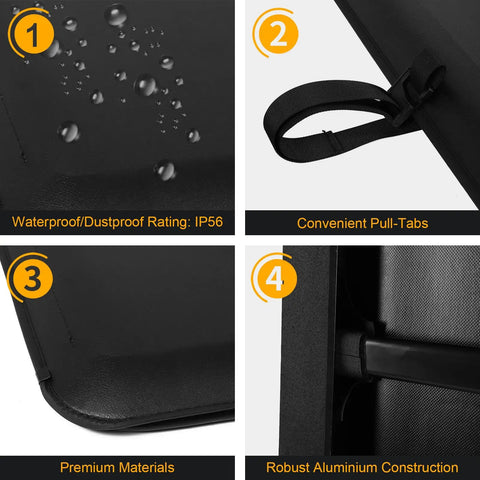 Premium Pull-Lock-Go Tonneau Cover For Ford Ranger 5ft Bed features IP56 waterproof rating and convenient pull-tabs.