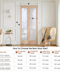 Bi-Fold Doors For 36 By 80 Opening With Tempered Frosted Glass Cross Panels, Concealed Hardware Kit, Wood French Barn Style
