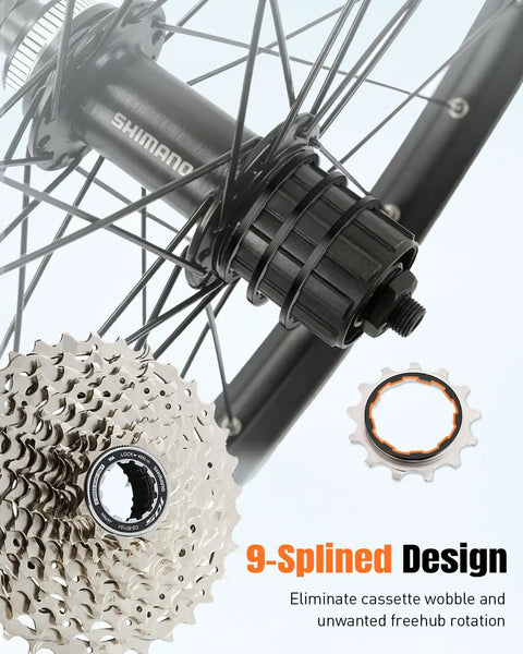 9 Pcs Bike Cassette Spacer Kit Aluminum Alloy Flywheel Washers Six Thicknesses For 7 8 9 10 11 Speed Cassettes on wheel