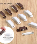 Pack Of 5 Magnetic Door Catches For Cabinets And Wardrobes Strong Magnetic Cabinet Latch White And Brown 27 By 10 Millimeter Includes Screws
