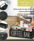 Farmhouse Style Wooden Coffee Station Organizer for Countertop with Four Compartments for K-Cups and Accessories