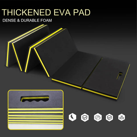 Foldable One Point Two Inch Thick Mechanic Kneeling Pad For Working Under Cars With Magnetic Creeper Handle Waterproof Floor Mat