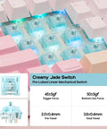 Full Size Mechanical Keyboard With Smart Screen And Media Knob For Rgb Backlit Gaming Setups Featuring Tight Switches and Creamy Jade Switches.