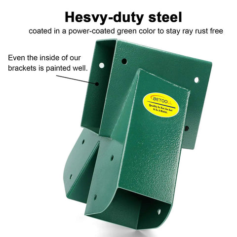 Heavy Duty A Frame Swing Set Brackets With Mounting Hardware, 2 Steel Brackets, Rust Resistant Green Finish, Includes Screws And Washers For Quick Sturdy Yard Playset Installation