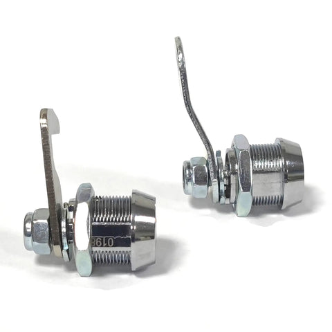 Dual Pack Tubular Cam Toolbox Lock Replacement Five Eighth Inch With Hook Cam Keyed Alike with Chrome Finish