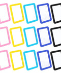 Set of 15 Pcs Magnetic Locker Mirrors Real Glass 5x7 Inch Small Makeup Mirrors Five Color Set Black Dark Blue Light Blue Yellow Pink