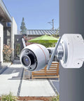 Bullet Security Camera Junction Box Mount Bracket Plastic Rainproof All Weather Enclosure For IP Cameras, wall mounted outdoors.