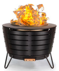 Smokeless 25 Inch Wood Burning Outdoor Fire Pit With Removable Ash Pan, Sturdy Stand, And Weather Resistant Cover with flames