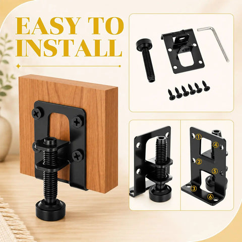 Heavy Duty Adjustable Furniture Leveling Feet L Shaped Leg Levelers 24 Pack Black With Hex Wrench Screw Kit, easy install setup with mounting bolts.