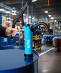 No Sweat Lever Action Barrel Pump, Smooth 55 Gallon Drum Transfer For Fuels And Chemicals, Rock Solid Polypropylene design in use.