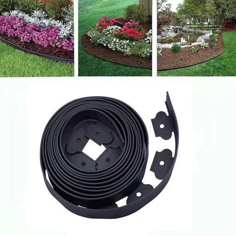 40 Ft Lawn Edging Kit With 40 Spikes For Durable Black Landscape Border Edging 2 Inch Tall DIY Friendly Garden Edging System