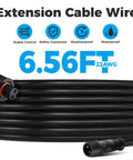 Coiled black extension cable with 2-pin connectors, labeled 6.56FT 22AWG, for 4 Pack 6.5 Foot Extension Cords With 2 Pin Connectors.