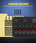 Six Gang Rocker Switch Panel With Red Backlit 12V 24V LED Voltmeter, Dual USB Charger 3.1A, stickers and screws included