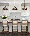 Kitchen island with Industrial Barn Pendant Light Farmhouse Hanging Fixture 10.6 Inch Vintage Ceiling Lamp for cozy ambiance